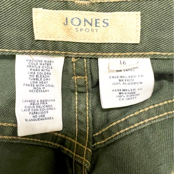 NWT Womens Jones Sports Classic Fit Olive Green Jeans  Size 16 - Picture 8 of 8
